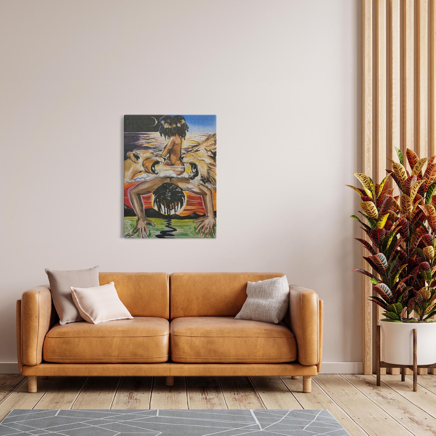 Abstract spiritual painting titled “Mystic Landing” showing a cosmic union of twin flames—King and Queen energies uniting in love and planetary balance.