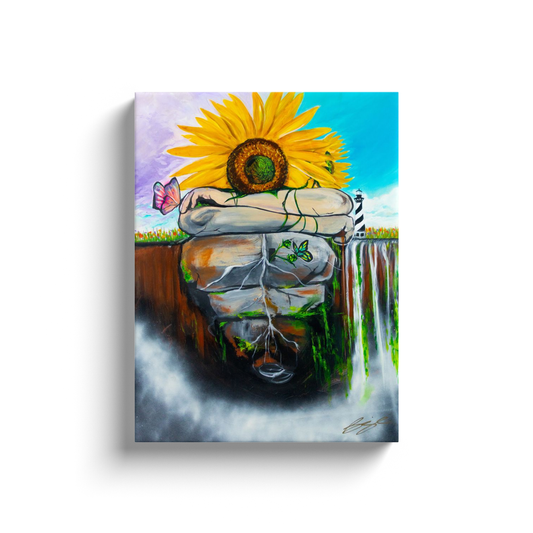 Life Eternal - Surreal Sunflower Art with Symbolism of Growth & Love