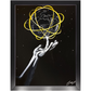 Silhouette painting titled “Destiny Control” showing a male hand spinning a globe-shaped basketball on one finger, symbolizing mastery and human potential.